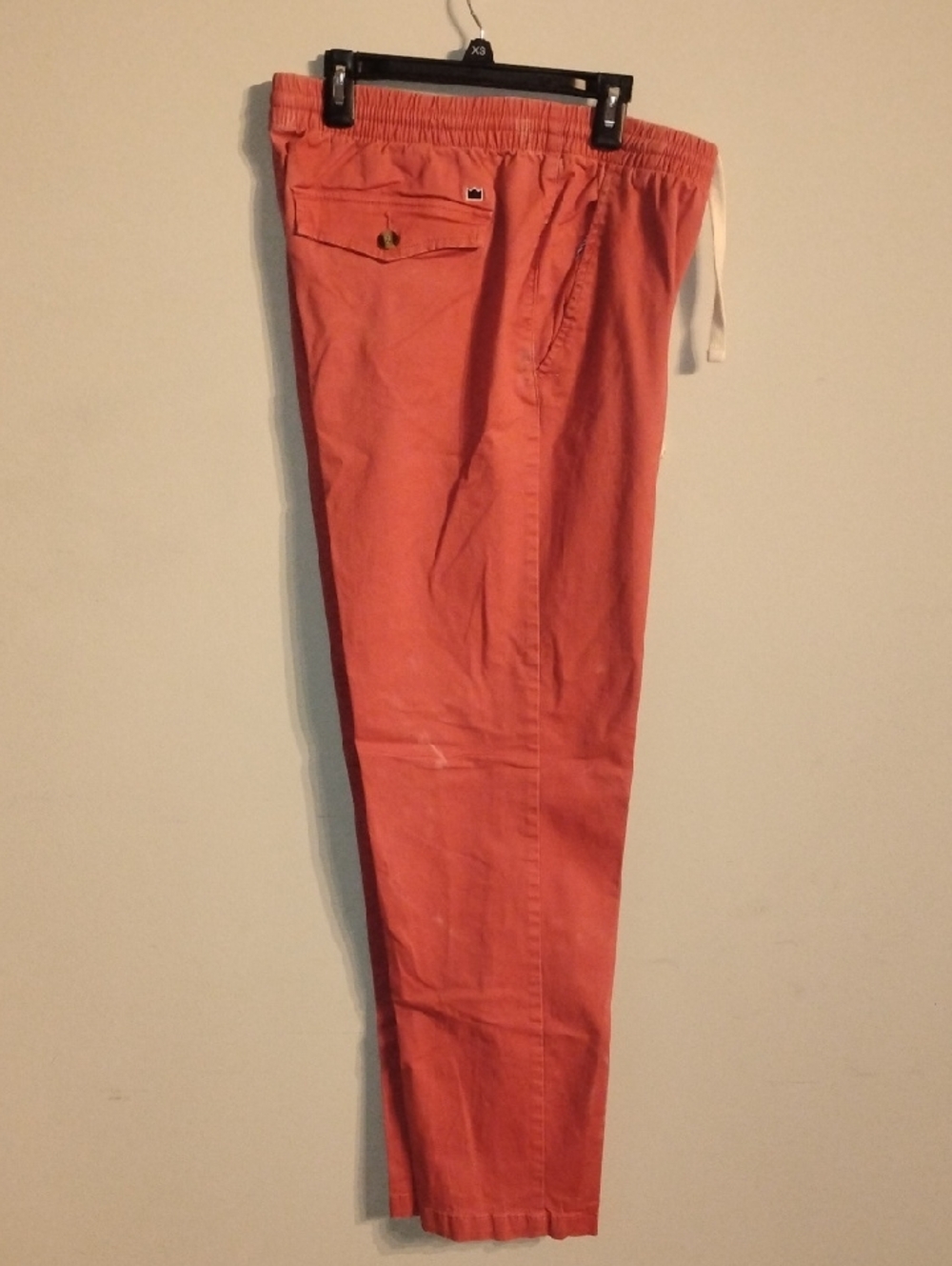 Men's Casual Elastic Waist Pants in Coral By Crown & Ivey 34x29